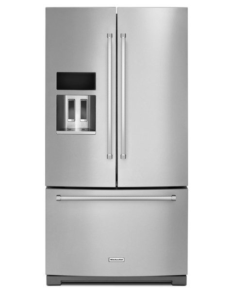 KitchenAid KRFF707ESS French Door Refrigerator 27 Cu Ft Ice and Water Dispenser LED Dual Evaporator