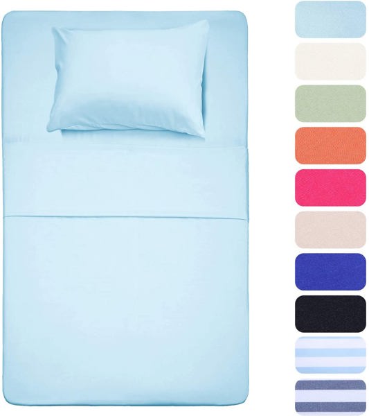JK Linens JKL TCELBLUE Twin Sheet Set 100% Microfiber T200 Celestial Blue