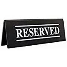2060A Table Tent Reserved Sign Black Plastic
