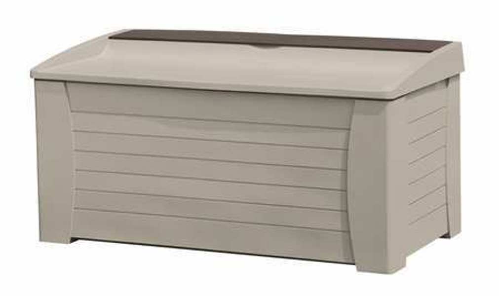 Suncast Corporation DB12000 Deck Box 127 Gal Capacity 54-1/2 In x 28 In x 27 In Taupe with Seat