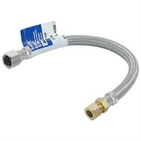 Eastman 48035 Faucet Connector 1/2 In x 1 Ft Stainless Steel