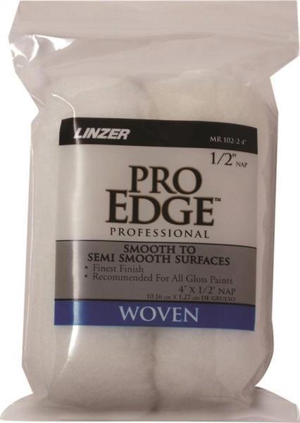 Linzer Products MR102-2 Mini Roller Cover 4 In Woven Fabric 1/2 In Nap White