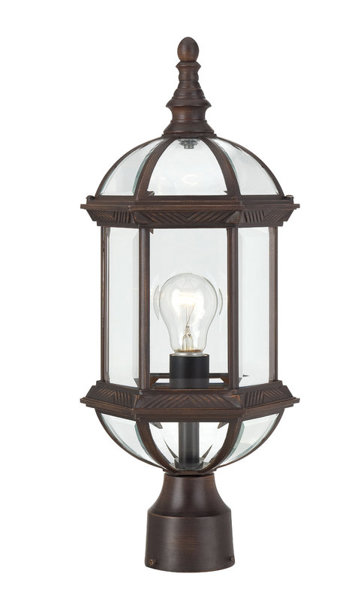 Satco 60-4975 Lantern Post 1 Light Rustic Bronze