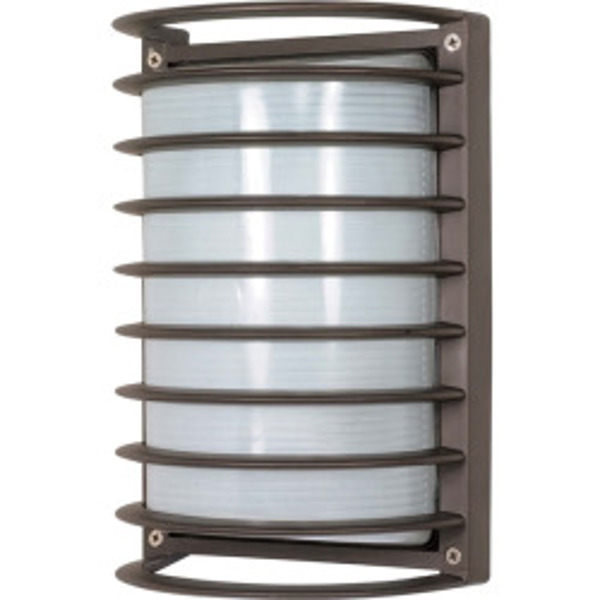 Satco 60-533 Rectangular Cage Light Bulkhead Architectural Bronze 1 Light Bronze