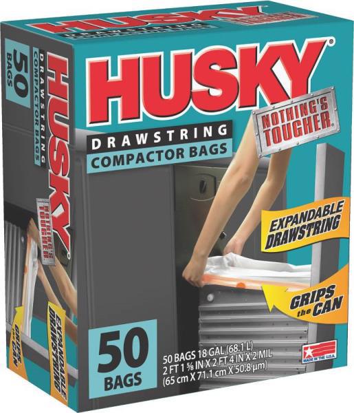 Poly-America Inc HK18XDS050W Draw String Trash Bag 18 Gal White
