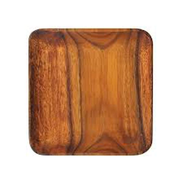 Pacific Merchants K0051 Square Plate 7.5 In Acacia