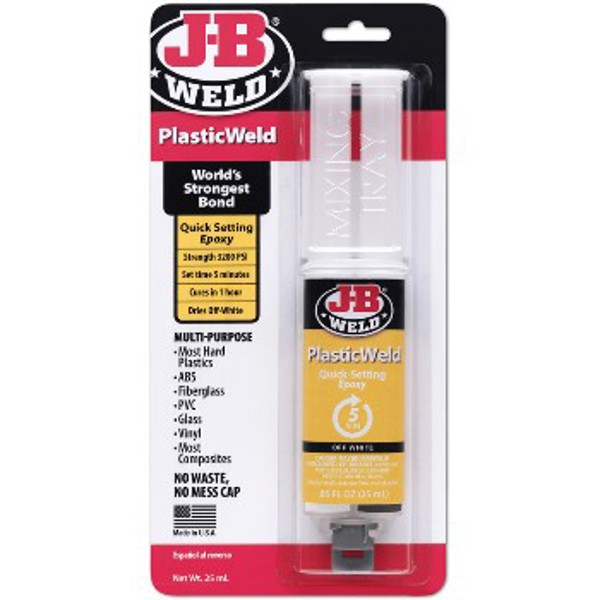 J-B Weld Company 50132 Epoxy Adhesive Syringe 25 ml Off-White Ammoniacal Liquid Quick Setting Plasticweld