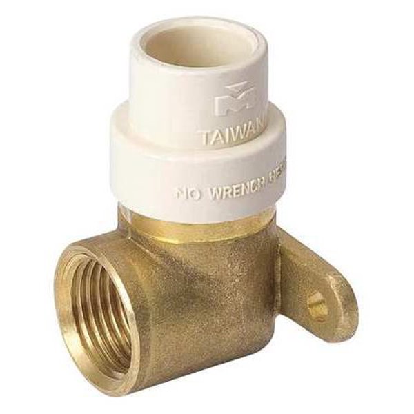 B&K Industries 440-030NL Drop Ear Elbow 1/2 In Solvent 90 Degree Angle Brass and CPVC