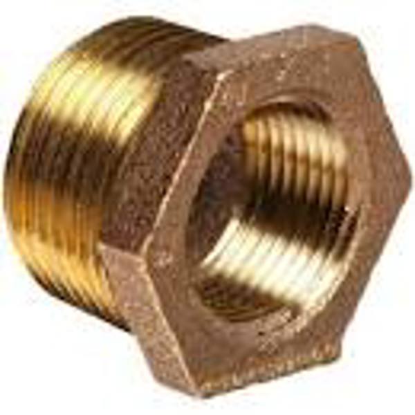 B&K Industries 455-042NL Red Brass Hex Bushing 3/4X3/8 In Red