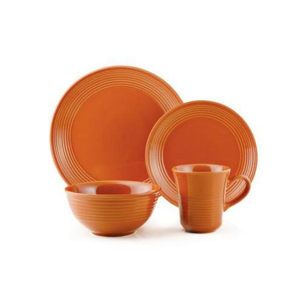 C.C.A International 204668 Dinnerware Set 16Pc Cabo Orange