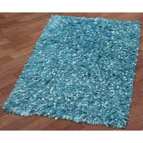 Log Cabin Rug 30 In x 50 In Aqua Deco Plush