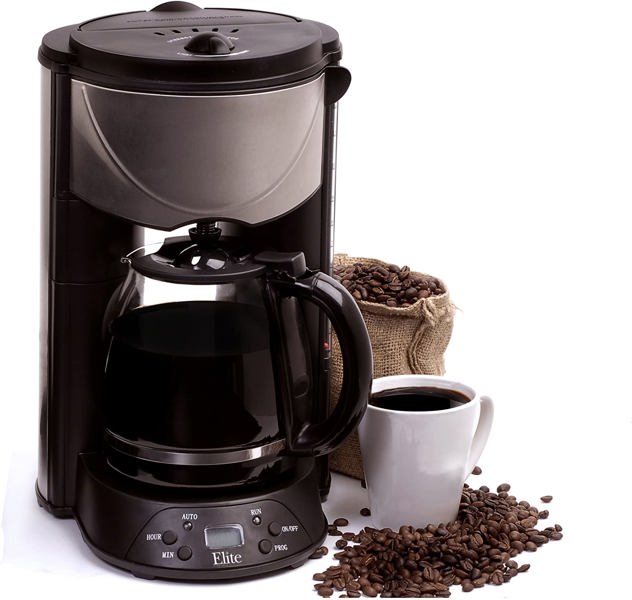 Elite Maxi-Matic EHC646T Coffee Maker 12 Cup Capacity Black