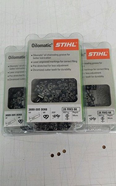 STIHL SOUTHEAST INC 3689 005 0068 Chainsaw Chain 18 Inch 26 RM3 68 Link