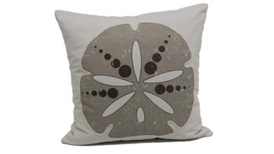 9140004 Sand Dollar White Decorative Pillow