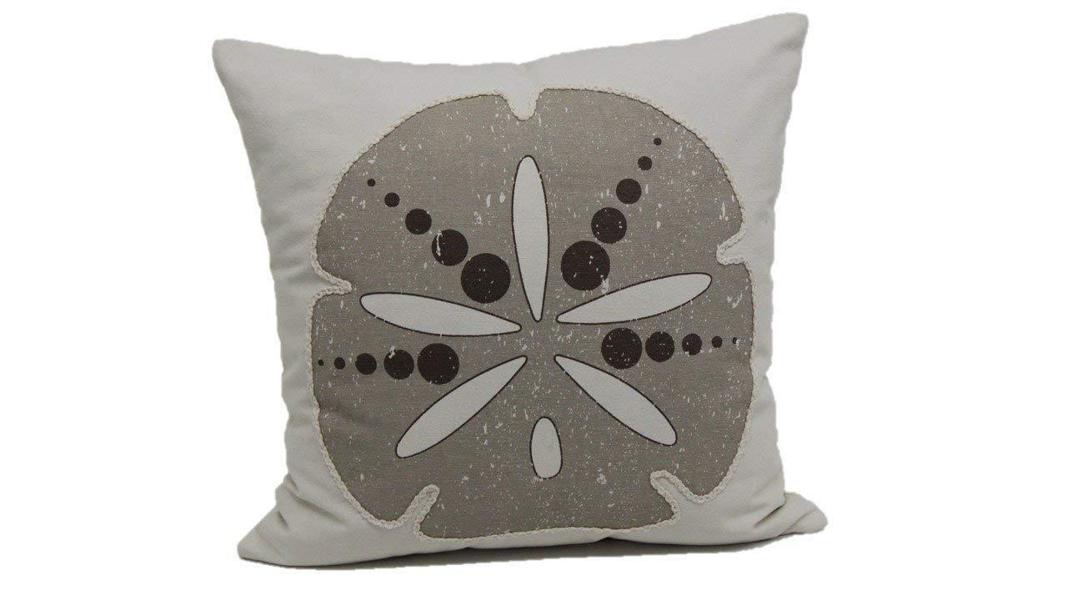 Brentwood Industries 9140004 Sand Dollar Decorative Pillow White