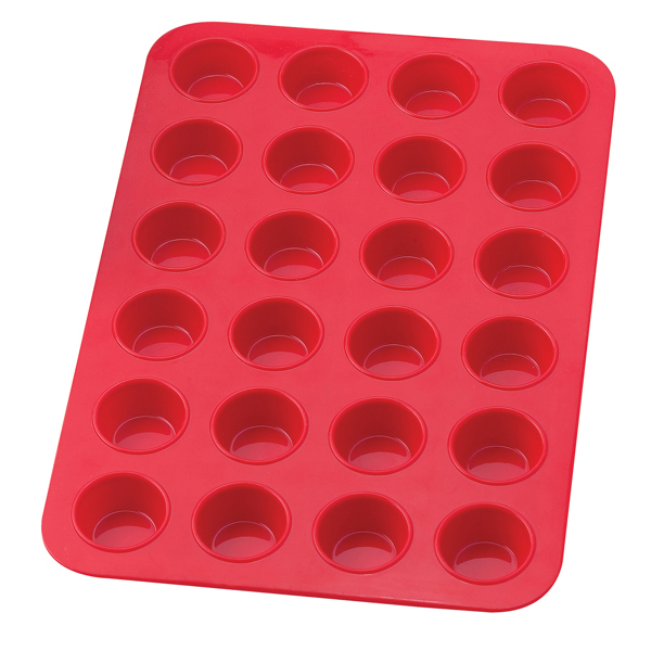 Harold Import Co 43631 Mini Silicone Muffin Pan Red