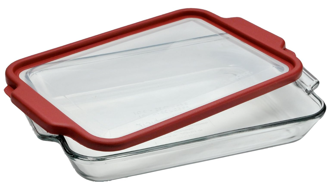 Anchor Hocking 91815L20 Bake Dish With Lid 3 Qt Cherry