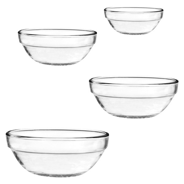 Anchor Hocking 91054L20 4 Pc Nesting Mixing Bowl Set Glass