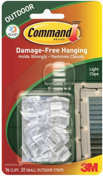 3M 17017CLR-AW Outdoor Light Clip 36 Pc with Foam Strips