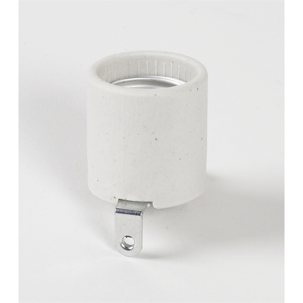 Hillman Group 884412 Hard-Wired Light Socket 75 Watts Gray Porcelain Fixture