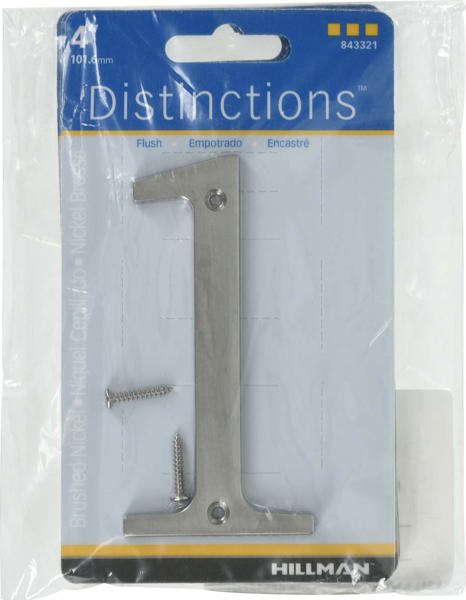Hillman Group 843321 Brushed Nickel Flush Mount House Numbers Nickel