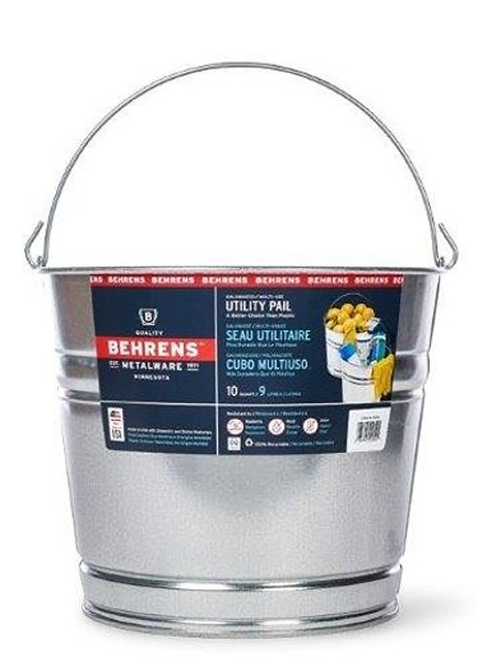 Behrens Manufacturing 1210GS Galvanized Bucket 10 Qt Steel