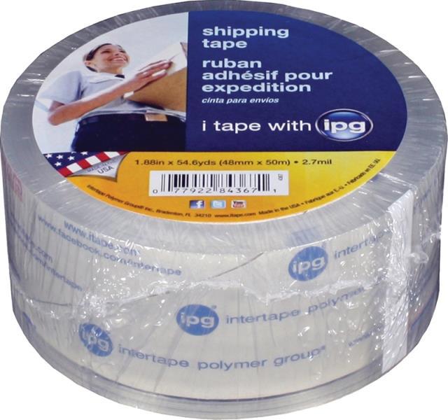 Intertape Polymer Corp 4367 Heavy Duty Clear Shipping Tape 1.88 In x 54.6 Yd 2.7 Mil