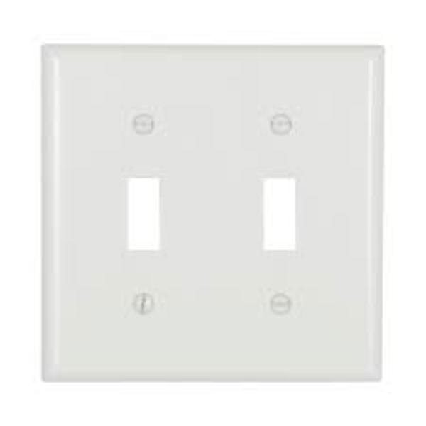 EATON-COOPER WIRING 2139W-BOX Switch Plate 2 Gang Standard Toggle White