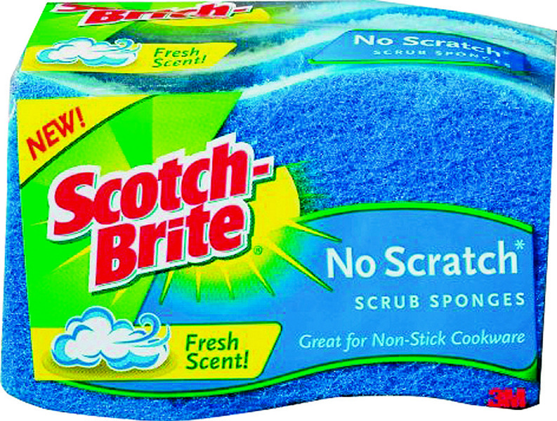 3M MP-3 Scrub Sponge 3 Pack 4.4 In x 2.6 In x 0.8 In Multi-Purpose Cellulose Blue