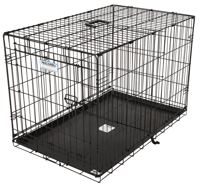 DOSKOCIL MANUFACTURING 21944 Dog Kennel 50 To 70 Lb Capacity Black Epoxy Coated 34 L X 22 W X 25 H With Removable Pan