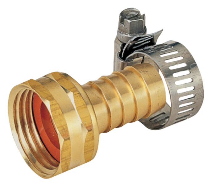 Landscapers Select GB958F3L Hose Coupling 5/8 In Female Brass with Clamps