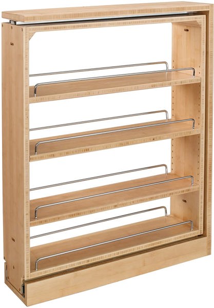 REV-A-SHELF 432BF6C Shelf Filler Base 6 In Natural Wood Shelves Series 6 Base Filler Pull Out Organizer