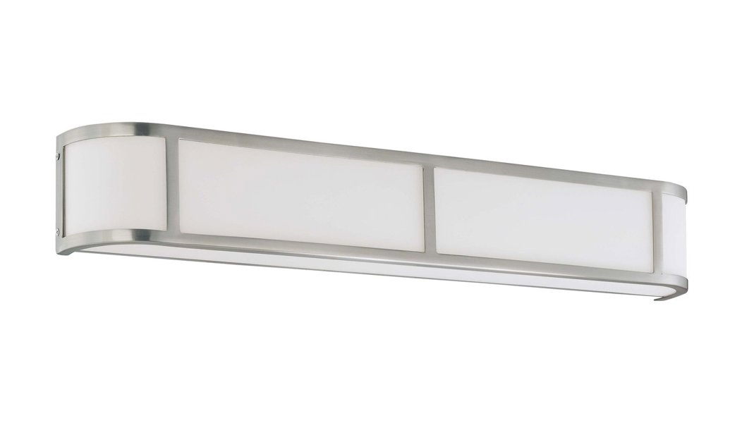 Satco 60-2875 4 Light Wall Sconce Brushed Nickel Finish Satin White Glass