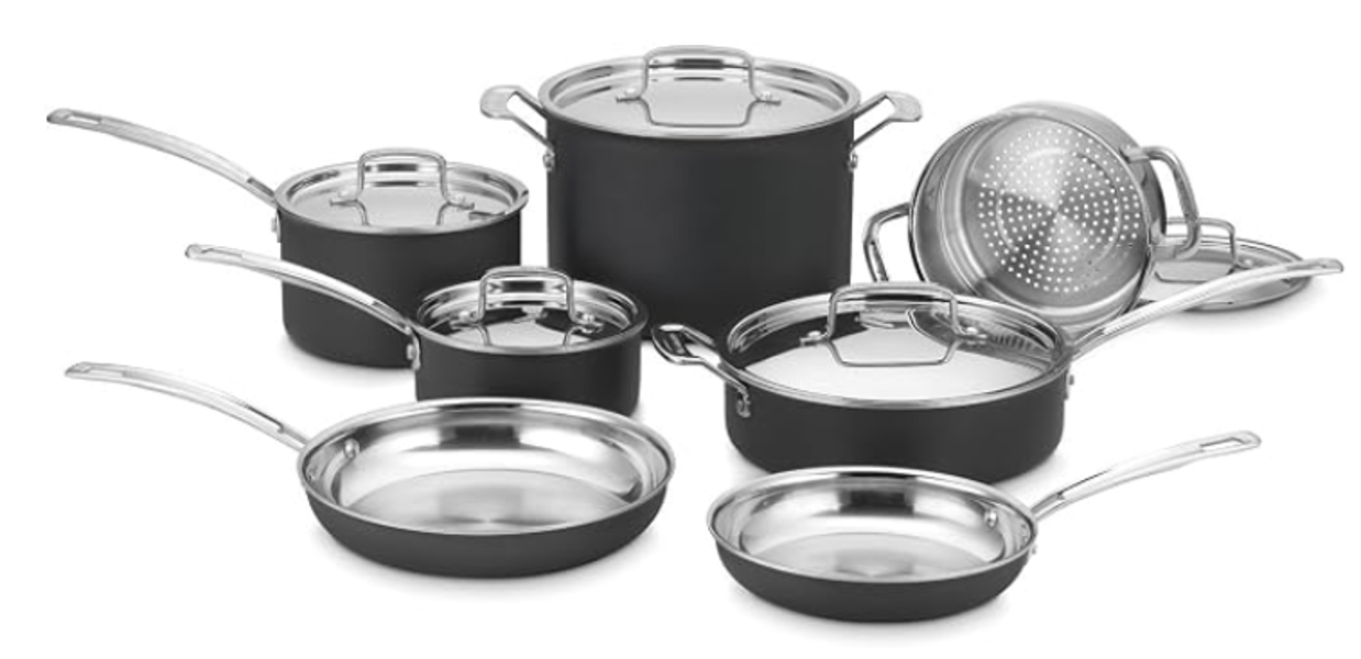 Cuisinart MCU12N Cookware Set 12 Piece Multi Clad Unlimited Stainless Steel