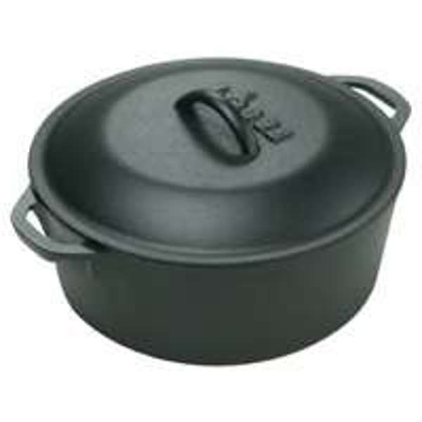 Lodge MFG CO L8DOL3 Dutch Oven 5 Qt 10.25 In with Loop Handle and Iron Lid