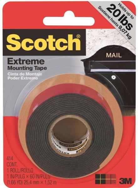3M 414H-DC Mounting Tape 1 In X 60 Yd Black