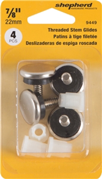 Shepherd Hardware 9449 Threaded Glide 7/8 In Nickel
