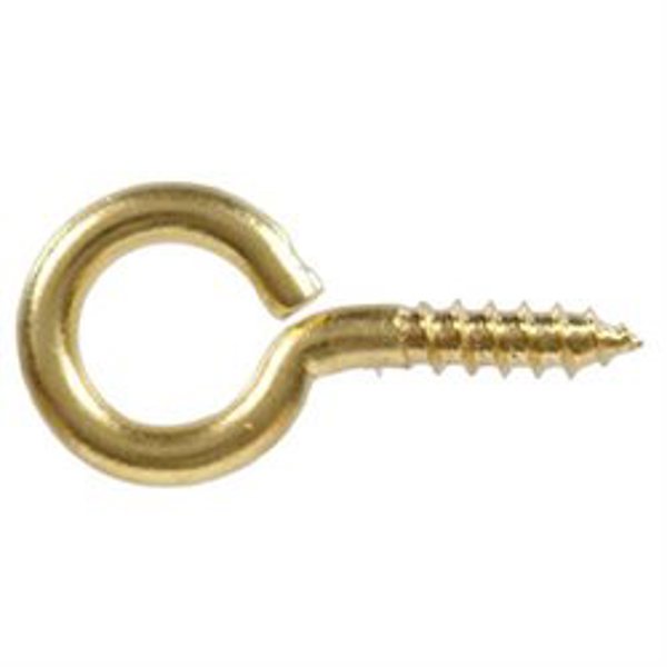 Hillman Group 852421 Solid Brass Large Eye Screw Eye #12 1-3/16 In Brass
