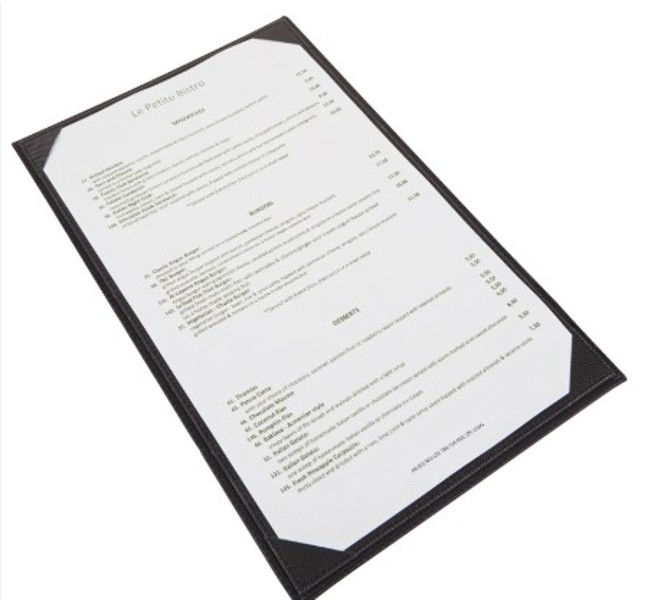 Winco LMS-811BK Single View Menu Cover
