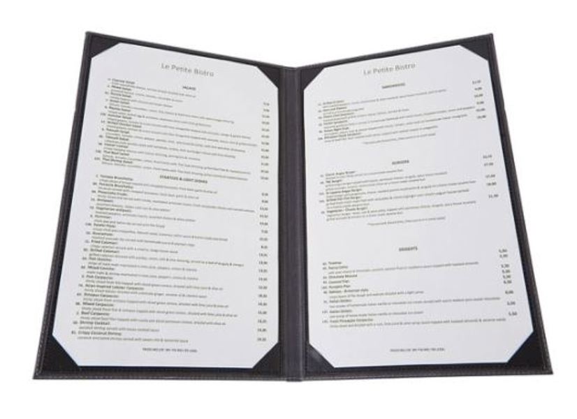 Winco LMD-811BK Two-Views Menu Holder for 8-1/2 x 11 In Inserts Black