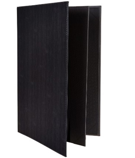 Winco LMF-814BK Booklet Menu Cover for 8-1/2 x 14 In Inserts Black
