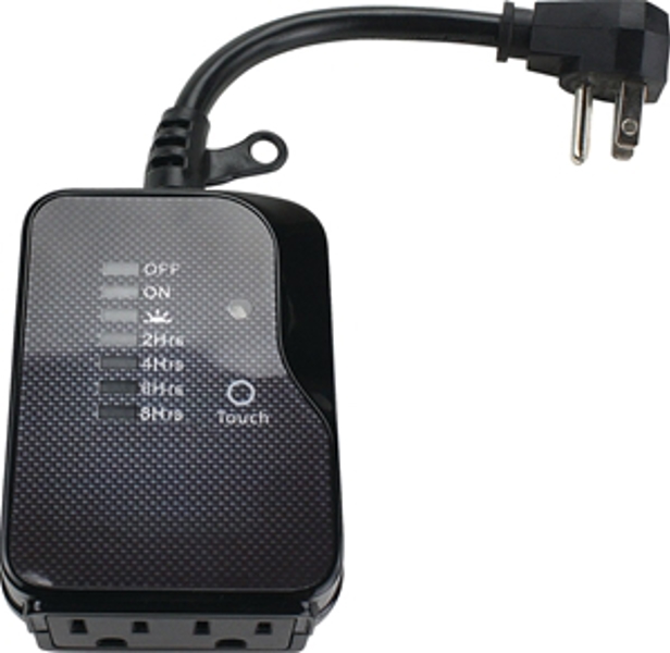 PowerZone ORTNOCDT2 Outdoor Timer 2 Outlet Touch Sensor 6 Cord Black