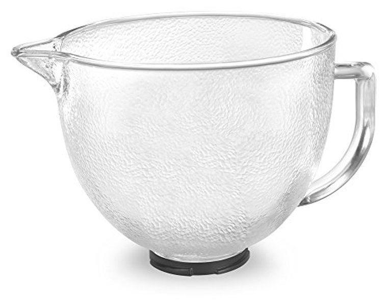 KitchenAid K5GBH Glass Bowl with Lid 5 Qt Capacity with Measurement Markings Pouring Spout and Lid