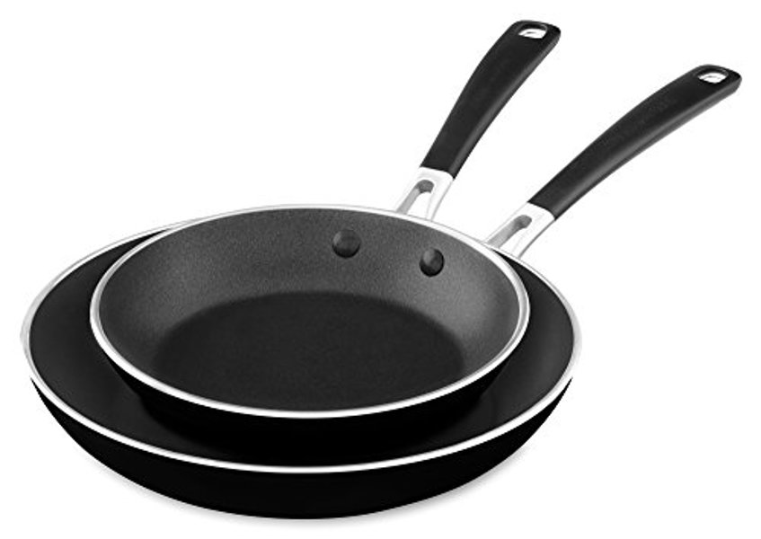 KitchenAid KC2A10TPOB Skillet Twin Pack 10 In and 12 In Medium Aluminum Nonstick Onyx Black