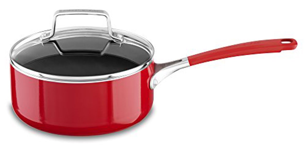 KitchenAid KC2A30PLER Saucepan 3 Qt Capacity Aluminum Nonstick Empire Red