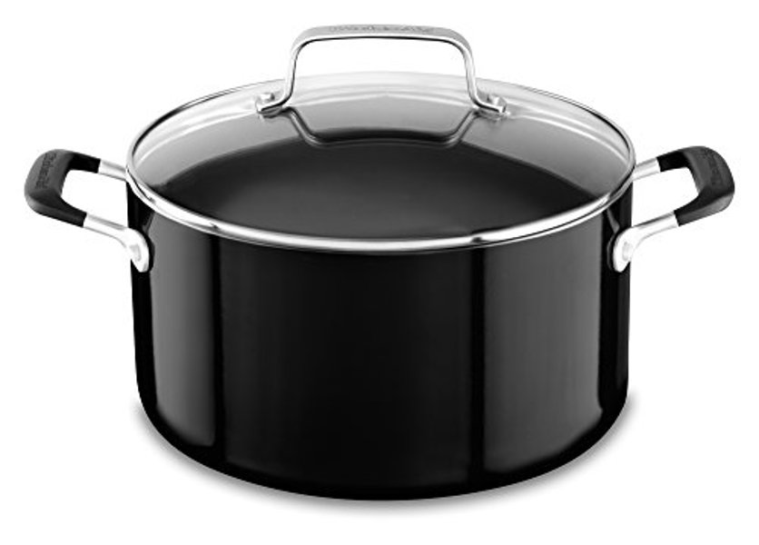 KitchenAid KC2A60LCOB Low Casserole 6 Qt Medium Aluminum Nonstick Onyx Black Lid