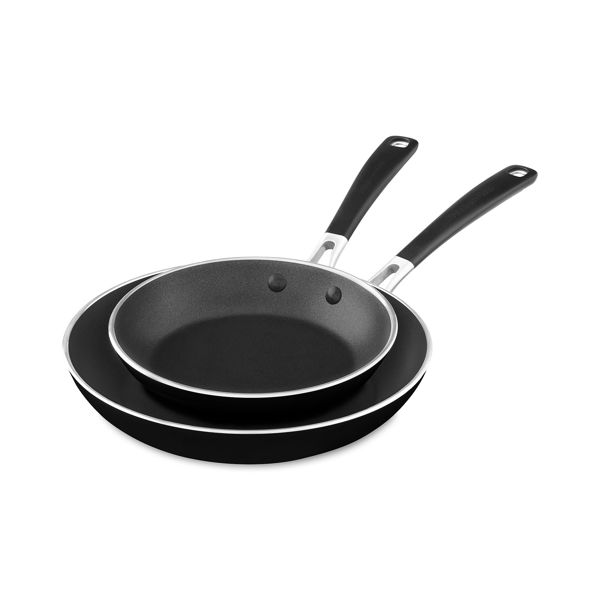 KitchenAid KC2A08TPOB Skillet Twin Pack 8 In and 10 In Medium Aluminum Nonstick Empire Red