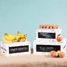 RCBCRATE2 Nesting Wood Crate Set of 3 with Chalk Board
