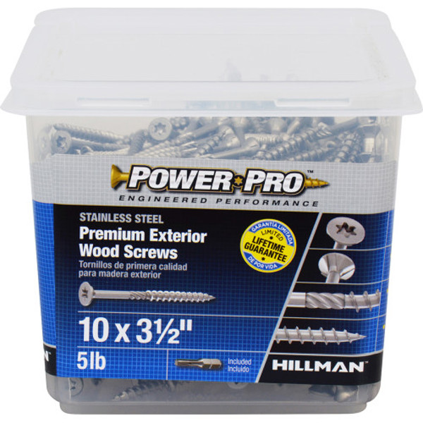 Hillman Group 48629 Power Pro Exterior Deck Screw 10x3-1/2 In 5 Lb Flat Head Star