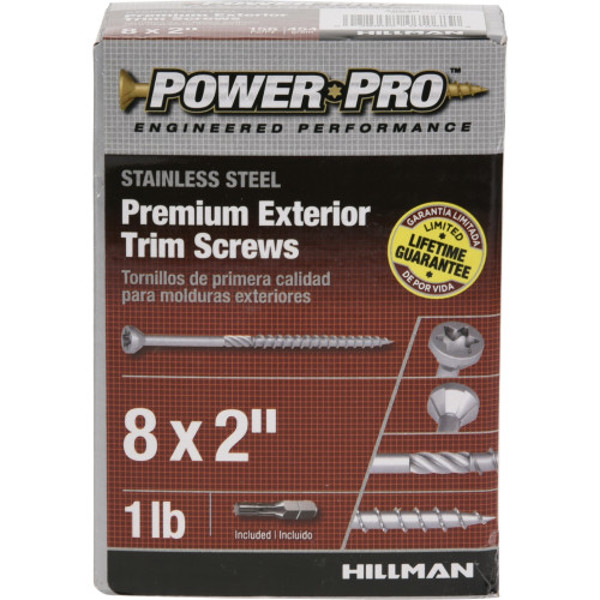 Hillman Group 48640 Trim Screws 8x2 In 1 Lb Premium Exterior Stainless Steel
